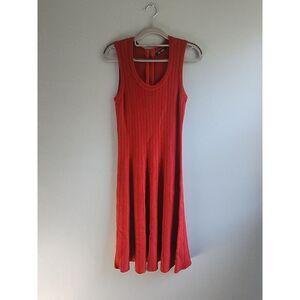 NIC+ZOE Petite Scoop Neck Sleeveless‎ Fit & Flare Knit Dress Red Size Small